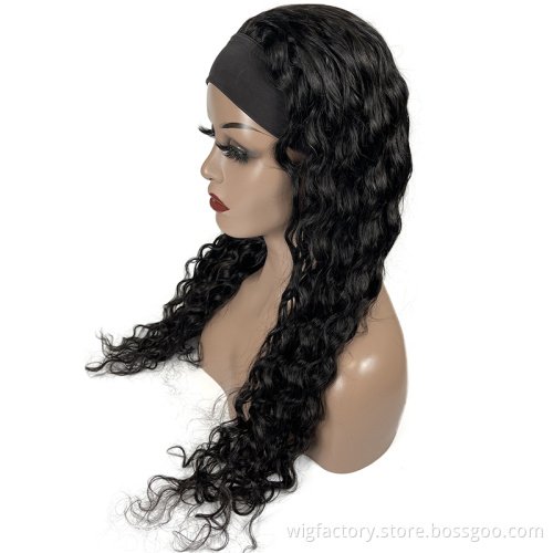 headband wig curly human hair,glueless lace wigs 100% virgin human hair cuticle,unprocessed black human hair wigs